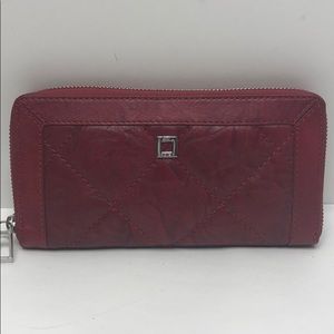 Lodis Zip Around Wallet Cranberry New